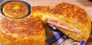 Potato Pie Stuffed with Ham and Mozzarella (Pan Fried)