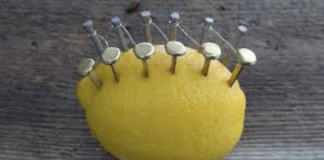 Hammer a few nails into a lemon and see what happens next!