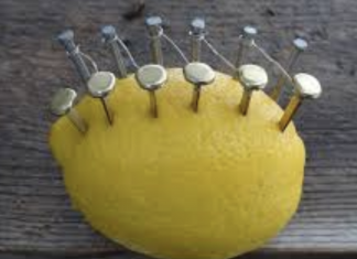 Hammer a few nails into a lemon and see what happens next!
