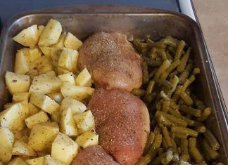 One Pan Dinner Chicken Potatoes and Greens