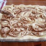 Cinna-bun Cake in the oven