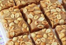NO BAKE PAYDAY NUT SQUARES