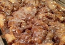 Cinna-bun Cake in the oven