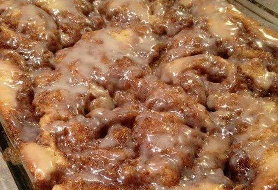 Cinna-bun Cake in the oven