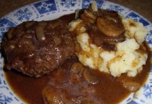HAMBURGER STEAKS WITH ONION GRAVY