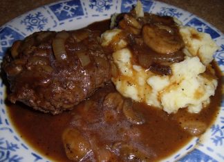 HAMBURGER STEAKS WITH ONION GRAVY