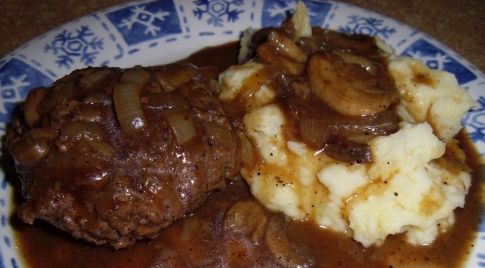 HAMBURGER STEAKS WITH ONION GRAVY