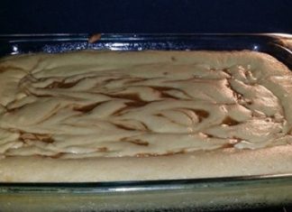 Cinna-bun Cake in the oven