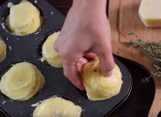Slice potatoes and put them in a muffin pan. They’ll come out of the oven family favorite!