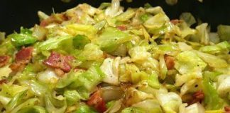 Fried Cabbage with Bacon, Onion, and Garlic!