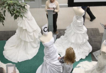 Can’t afford afford an expensive wedding dress? Make one using toilet paper