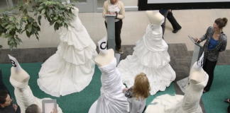 Can’t afford afford an expensive wedding dress? Make one using toilet paper