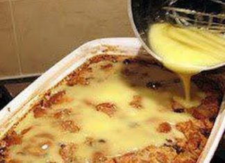 Grandma’s Old-Fashioned Bread Pudding with Vanilla Sauce