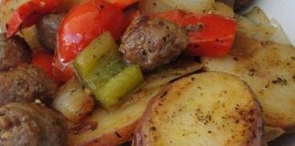 Sausage, Peppers, Onions, and Potato Bake