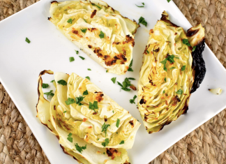 The proper way to make garlic roasted cabbage wedges