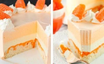 ORANGE CREAMSICLE ICE CREAM CAKE