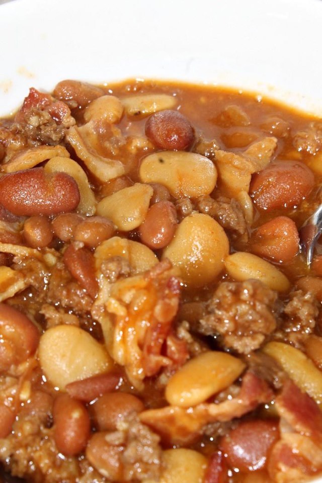 Crock Pot Loaded Baked Beans Recipe - Grandma's Things