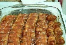 BACON WRAPPED SMOKIES WITH BROWN SUGAR AND BUTTER