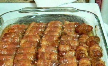 BACON WRAPPED SMOKIES WITH BROWN SUGAR AND BUTTER