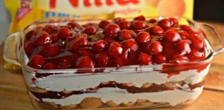No-Bake Cherry Cheesecake Cookie Lasagna