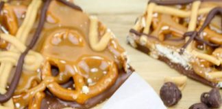 No Bake Caramel Pretzel Crack Bars!