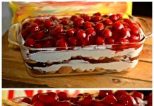 NO BAKE CHERRY CHEESECAKE COOKIE LASAGNA YUMMMY