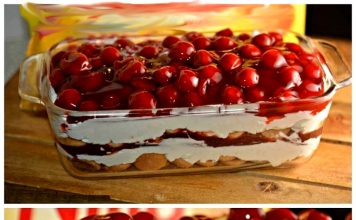 NO BAKE CHERRY CHEESECAKE COOKIE LASAGNA YUMMMY