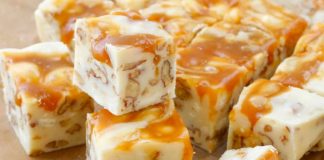 5 Minute White Chocolate Caramel Pecan Fudge