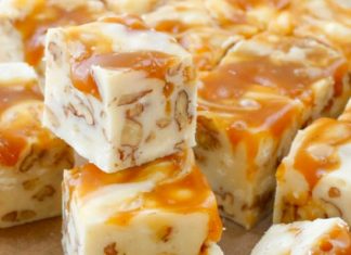 5 Minute White Chocolate Caramel Pecan Fudge