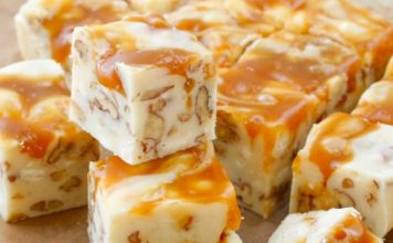 5 Minute White Chocolate Caramel Pecan Fudge