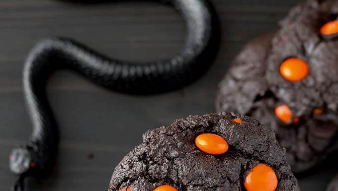 Dark Chocolate Halloween Cookies