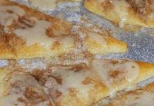 Cinnamon-Sugar Pizza made with Crescent Rolls