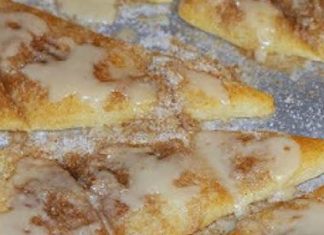 Cinnamon-Sugar Pizza made with Crescent Rolls