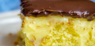 Boston Cream Pie Poke Cake