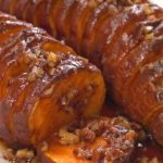 HASSELBACK MAPLE PECAN SWEET POTATOES