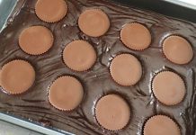 Homemade Reeses Peanut Butter Cup Brownies!