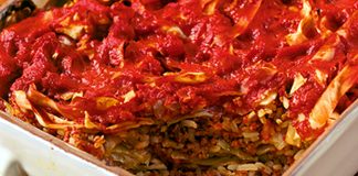 Sauerkraut Lazy Cabbage Roll Casserole