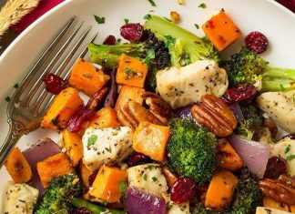 Chicken Broccoli and Sweet Potato Sheet Pan Dinner