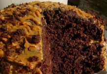 Chocolate cake with caramel filling