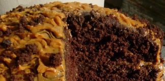 Chocolate cake with caramel filling