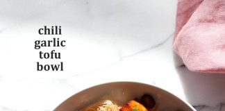 Baked Chili Garlic Tofu, Carrot, Chard and Noodle Bowls