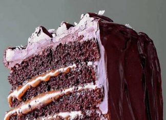 Salted-Caramel Six-Layer Chocolate Cake