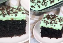 Andes Mint Chocolate Poke Cake