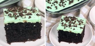 Andes Mint Chocolate Poke Cake