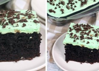 Andes Mint Chocolate Poke Cake
