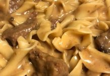 THE COZIEST, CREAMIEST BEEF TIPS WITH EGG NOODLES