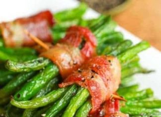 Bacon Wrapped Green Bean Bundles