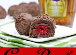 CHOCOLATE BROWNIE CHERRY BOMBS WITH CROWN ROYAL {WHISKEY}