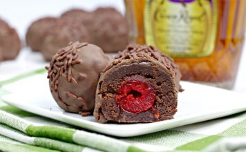 CHOCOLATE BROWNIE CHERRY BOMBS WITH CROWN ROYAL {WHISKEY}
