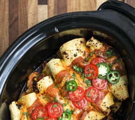 Slow Cooker Chicken Enchiladas